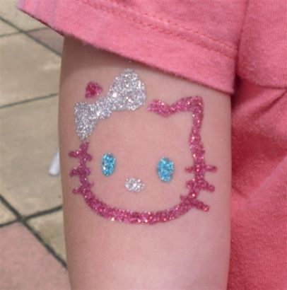 Glitter Kitty Tattoo On Arm